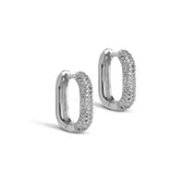 Enamel E362S Sparkling Square Hoops 15MM Sølv - J BY J Fashion