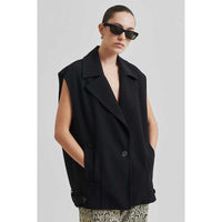 Second Female Fique Oversize Waistcoat Black