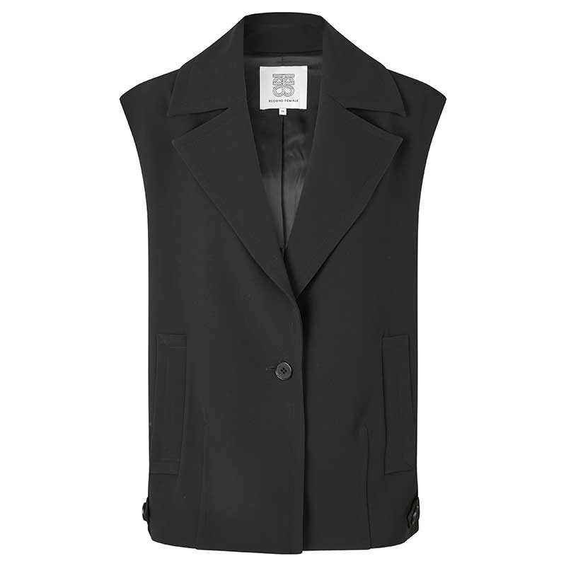 Second Female Fique Oversize Waistcoat Black