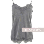 COSTER COPENHAGEN CCH1004 LACE TOP GRÅ - J BY J Fashion