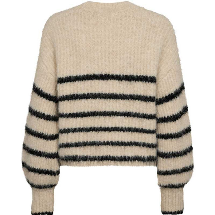 Co Couture CoralieCC Crop Stripe O-Knit BoneBlack