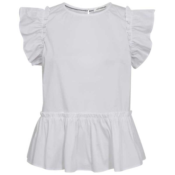 Co Couture EllieCC Frill Top Hvid - J BY J Fashion