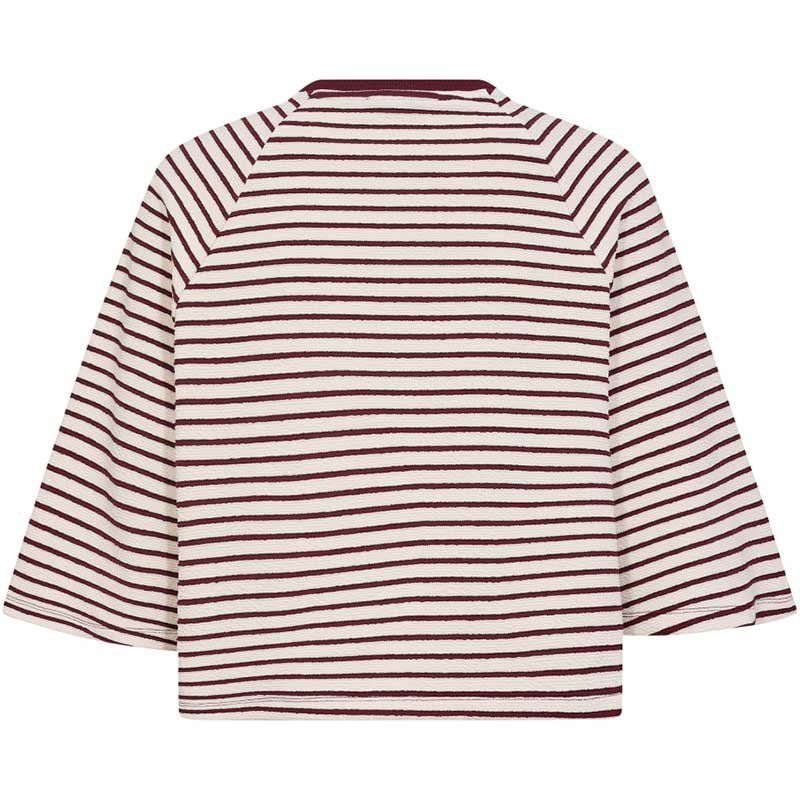 Co Couture ErinCC Stripe Tee WhiteBurgundy