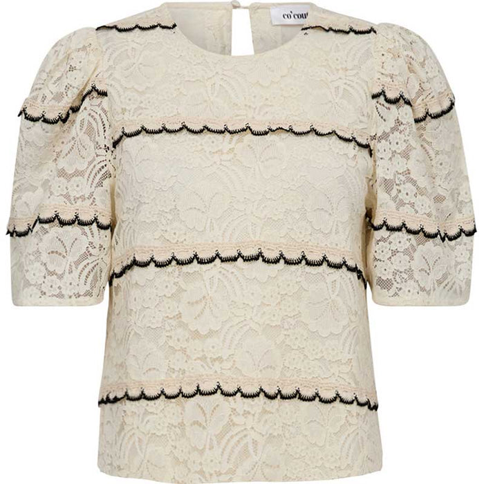 Co Couture LoraCC Lace Blouse Off White