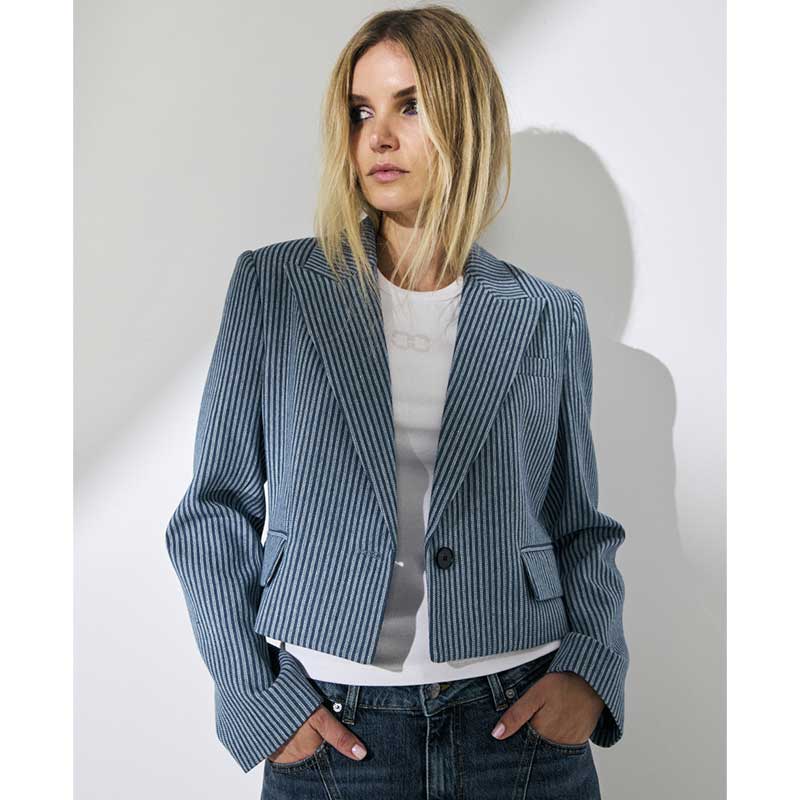 Co Couture NellieCC Stripe Blazer Blue