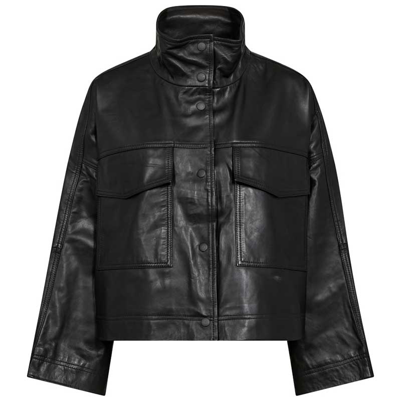 Co Couture PhoebeCC Leather Box Jacket Black - J BY J Fashion