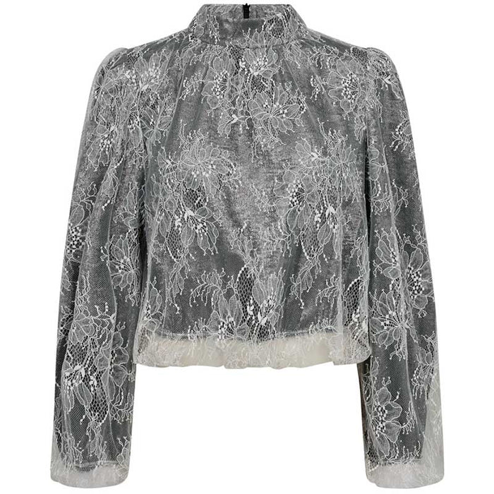 Co Couture SimiliCC Lace Balloon Blouse Bone