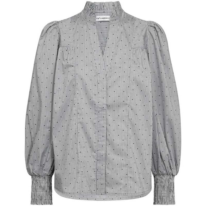 Co Couture StripeCC Dot Petra V-Shirt Light Grey