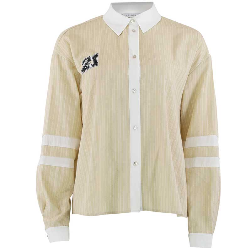 Continue 14720 Ally 21 Small Stripe Shirt Sand/White