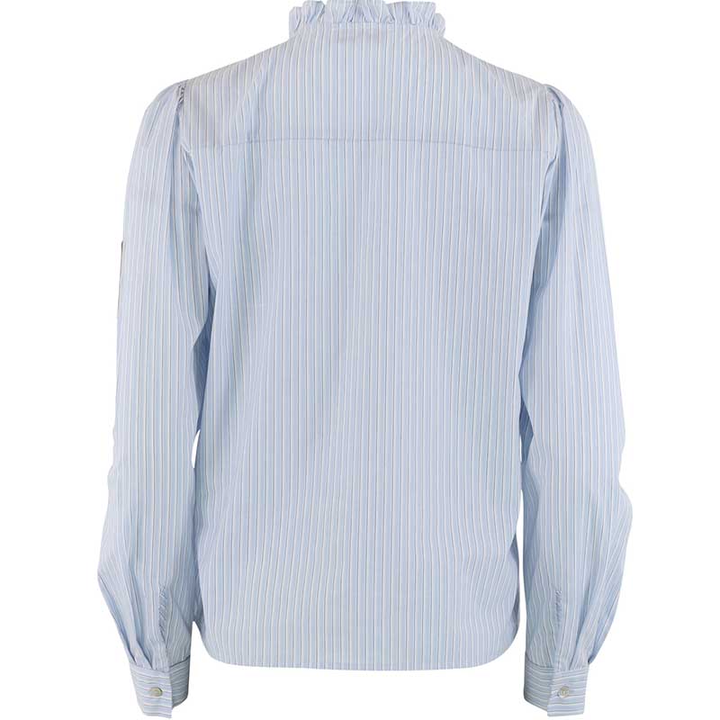 Continue Mili Stripe Patch Shirt Blue Stripe