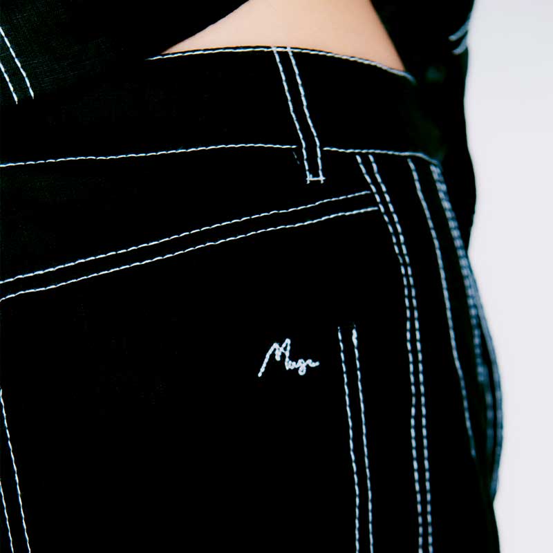 Copenhagen Muse CMNatuli Pants With Heavy Stitch Black