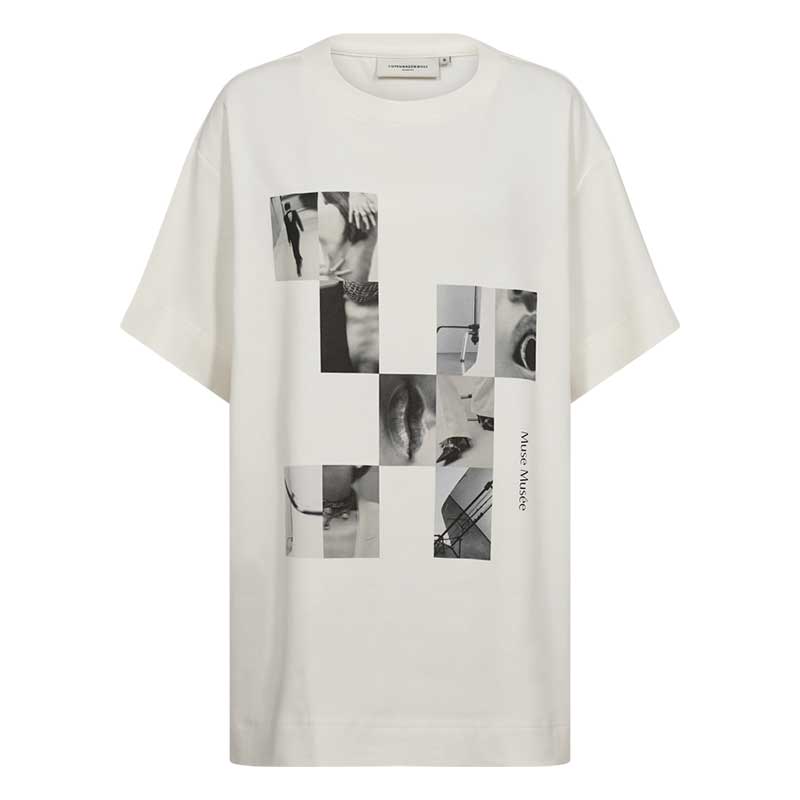 Copenhagen Muse Oversize T-shirt W Front Print Jet Stream