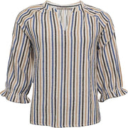 Costamani Addie Blouse Royal/Sand Stripe