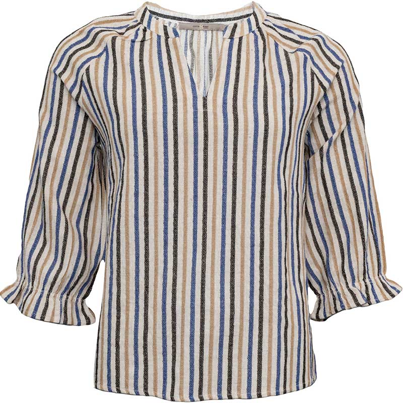 Costamani Addie Blouse Royal/Sand Stripe