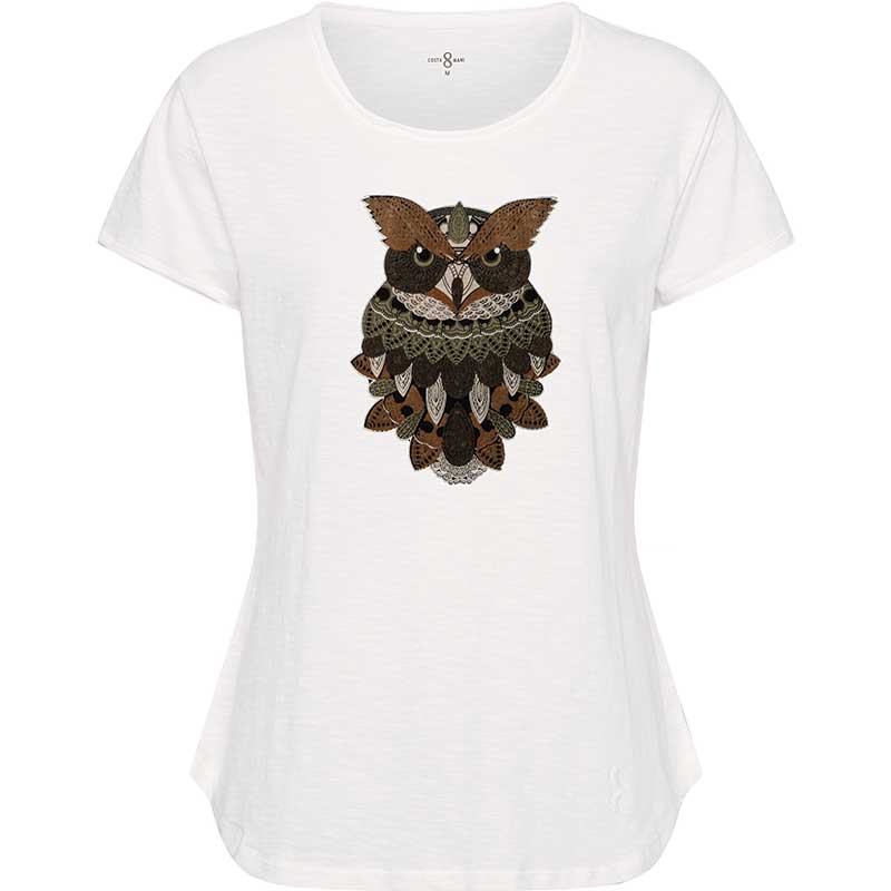 Costamani Owl Tee White W/Army Mix - J BY J Fashion