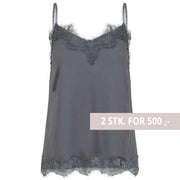 Coster Copenhagen CCH1004 Lace Top 149 Dark Stone Grey - J BY J Fashion