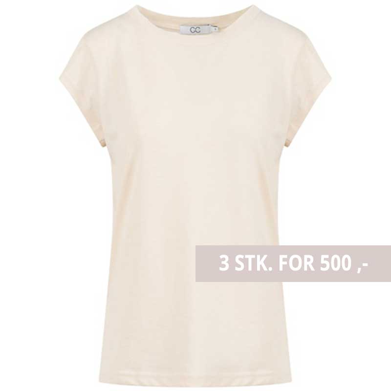 Coster Copenhagen CCH1100 Basic T-Shirt 241 Creme - J BY J Fashion