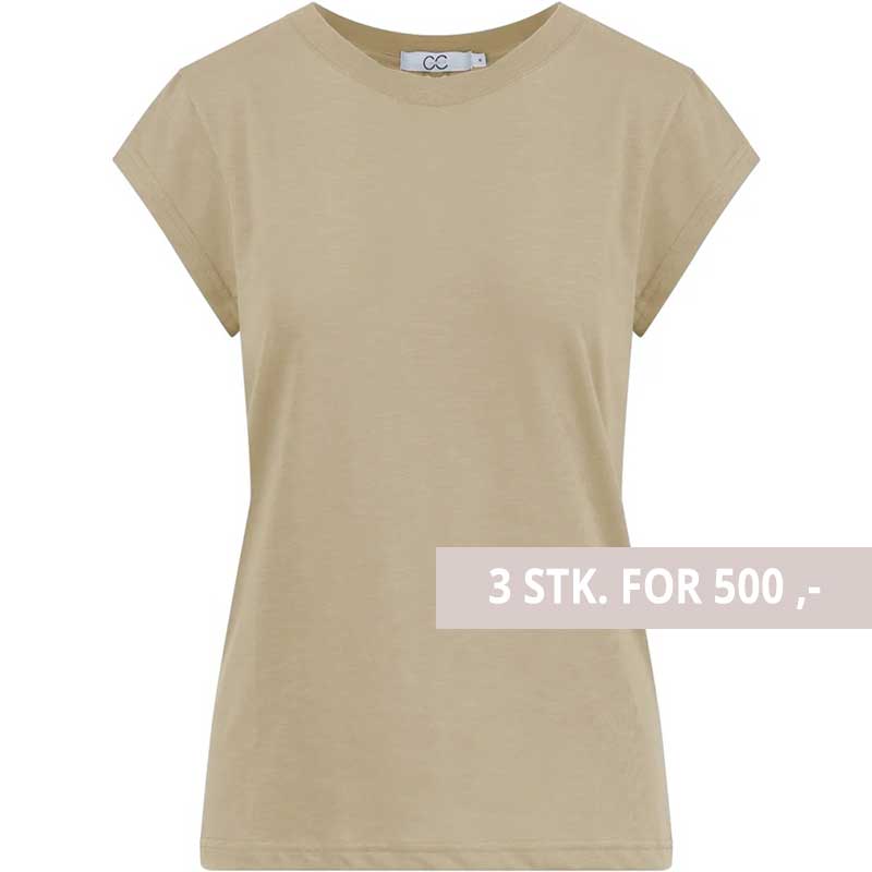 Coster Copenhagen CCH1100 Basic T-Shirt 406 Sand Olive - J BY J Fashion