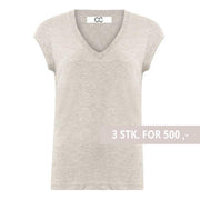 Coster Copenhagen CCH1101 V-Neck T-Shirt 129 Lysegrå - J BY J Fashion