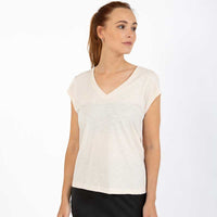 Coster Copenhagen CCH1101 V-Neck T-Shirt 241 Creme - J BY J Fashion