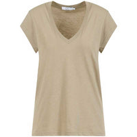 Coster Copenhagen CCH1101 V-Neck T-Shirt 406 Sand Olive - J BY J Fashion