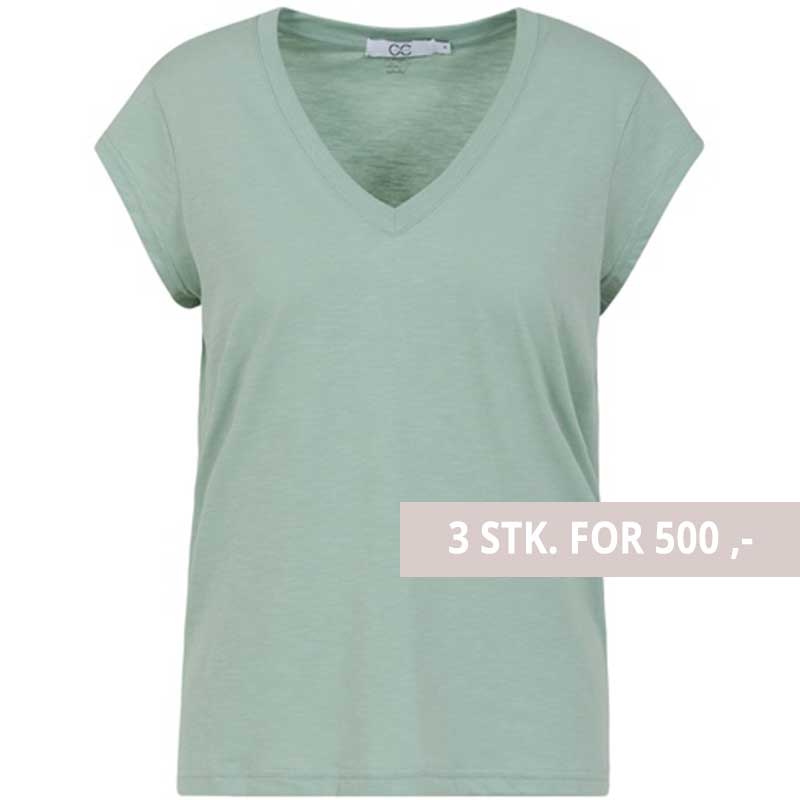 Coster Copenhagen CCH1101 V-Neck T-Shirt 462 Minty Green - J BY J Fashion