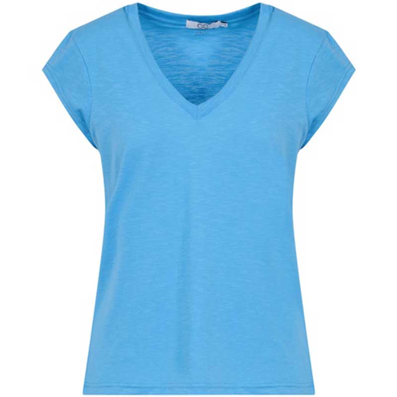 Coster Copenhagen CCH1101 V-Neck T-Shirt 539 Storm Blue - J BY J Fashion