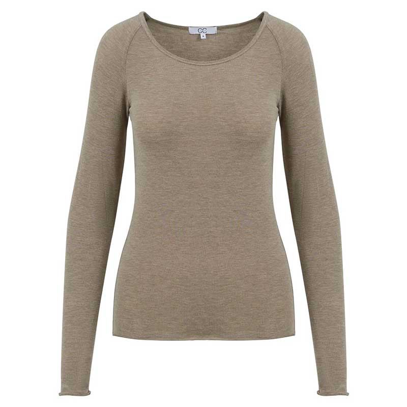 Coster Copenhagen CCH2202 Lana Wool Long Sleeve Hazel Melange - J BY J Fashion