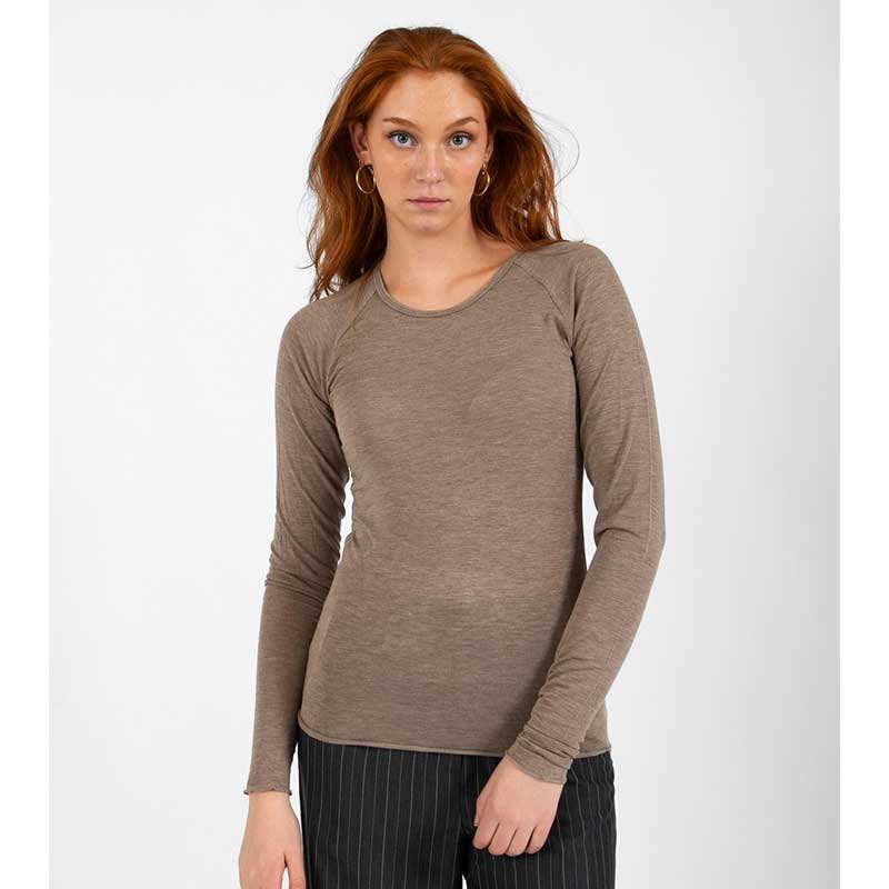 Coster Copenhagen CCH2202 Lana Wool Long Sleeve Hazel Melange - J BY J Fashion