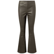 DEPECHE 50896 LEATHER FLARE PANTS GRÅ