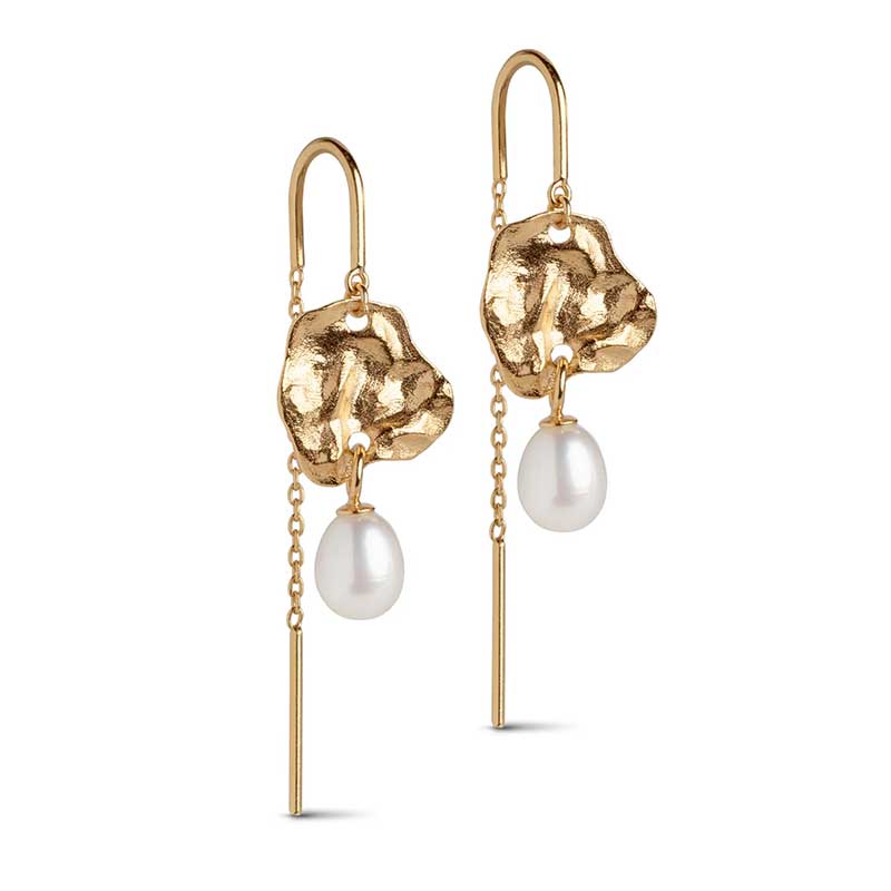 ENAMEL E326GM KAI PEARL EARRING GULD - J BY J Fashion