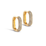 Enamel E362G Sparkling Square Hoops 15MM Guld - J BY J Fashion