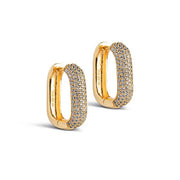 Enamel E363G Sparkling Square Hoops 18MM Guld - J BY J Fashion