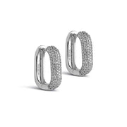 Enamel E363S Sparkling Square Hoops 18MM Sølv - J BY J Fashion