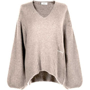 Hést Sofie V-Neck Sweater Beige - J BY J Fashion