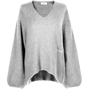 Hést Sofie V-Neck Sweater Grey Melange - J BY J Fashion