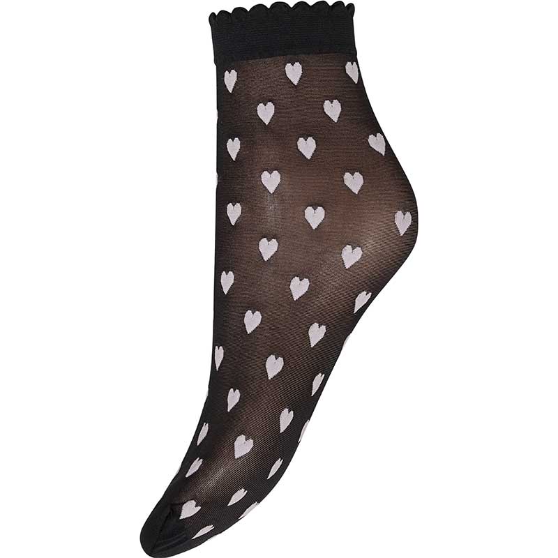 Hype The Detail 21040-75-6212 Socks Hearts 20DEN Black - J BY J Fashion