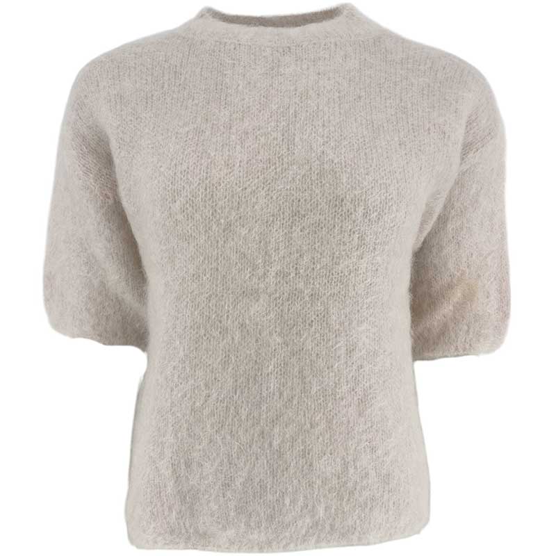 J BY J 28008 Kid Mohair Knit Beige - J BY J Fashion