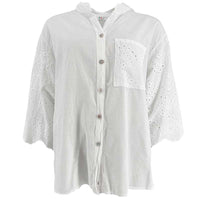 J BY J 83815 Embroidery Shirt Hvid - J BY J Fashion