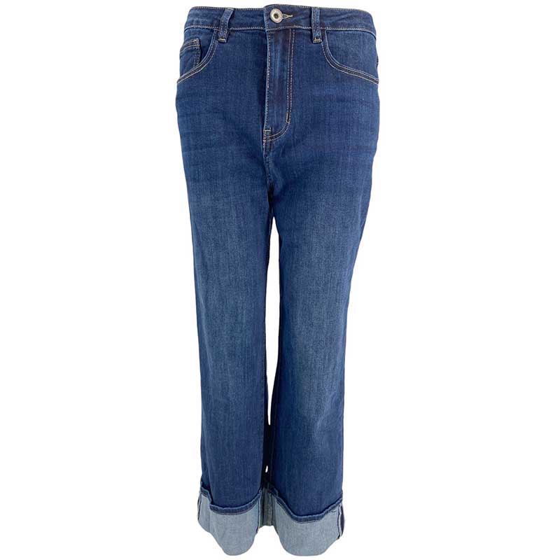 J By J 1364 Wide Stretch Jeans Blue - J BY J Fashion