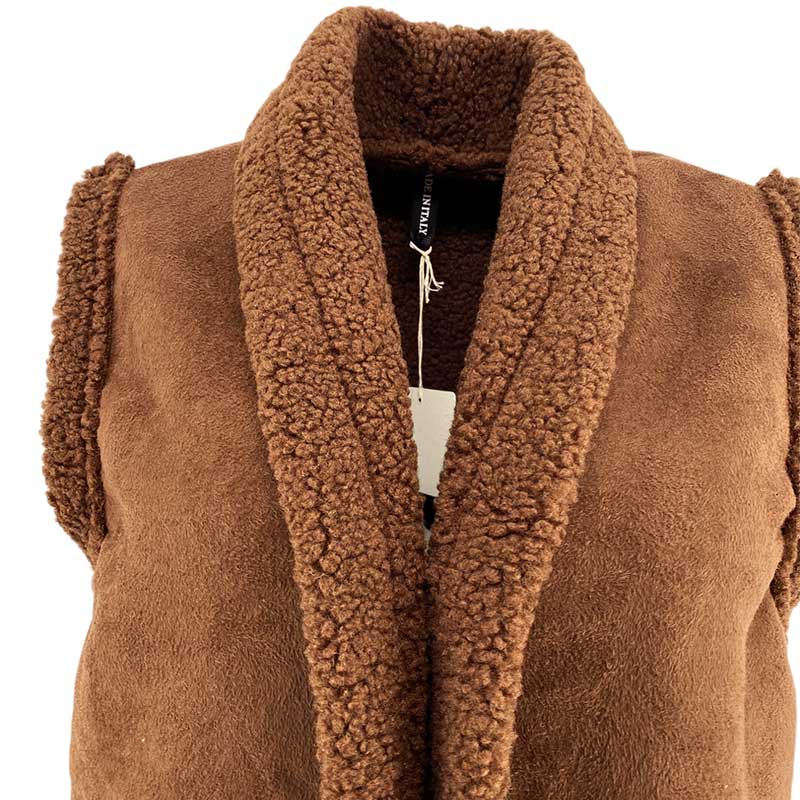 J By J 26968 Teddy Vest Brown - J BY J Fashion