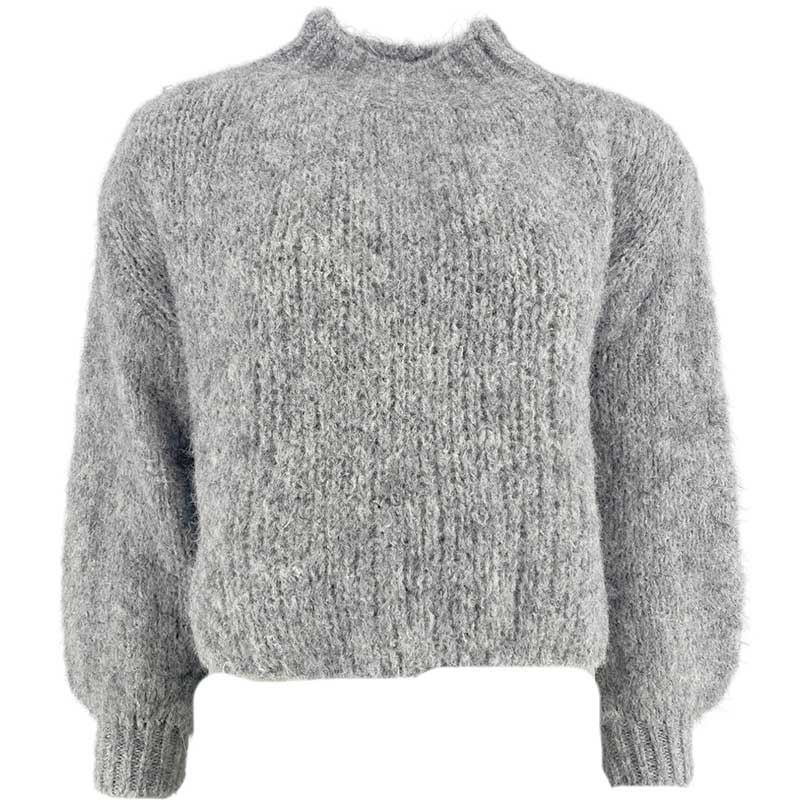 J By J 3038 Turtle Neck Knit Grey - J BY J Fashion