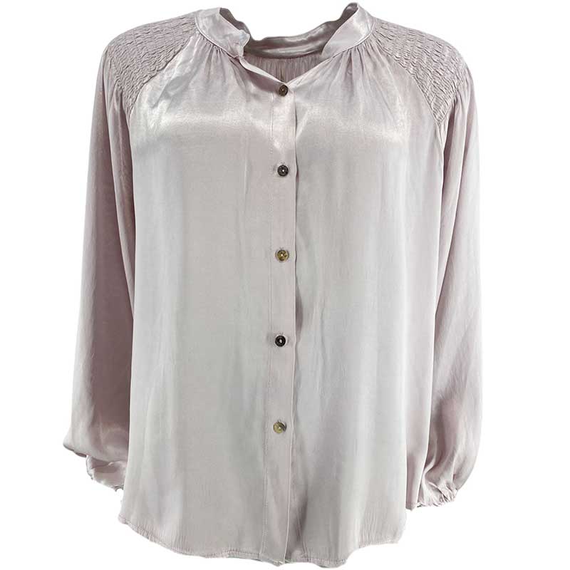 J By J 4901 Satin Shirt Light Pink - J BY J Fashion