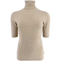 J By J 6032 SS Roll Neck Knit Sand - J BY J Fashion