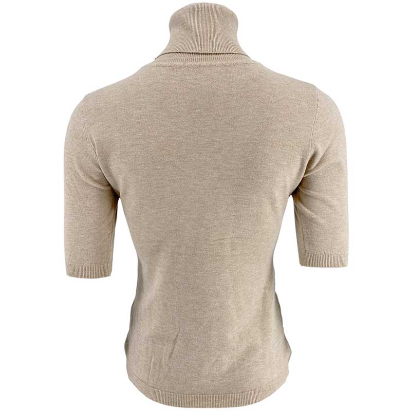 J By J 6032 SS Roll Neck Knit Sand - J BY J Fashion