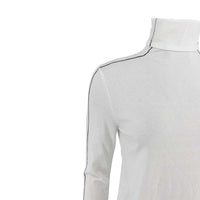 J By J 6082 Viscose Roll Neck Knit White - J BY J Fashion