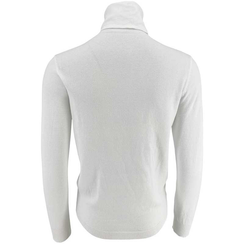 J By J 6082 Viscose Roll Neck Knit White - J BY J Fashion