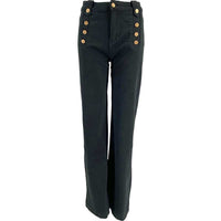 J By J 8053 Stretch Wide Jeans Gold/Black - J BY J Fashion