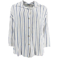 J By J 81381 Striped Viscose Shirt White - J BY J Fashion