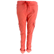 J By J 95870 Stretch Cargo Pants Coral - J BY J Fashion